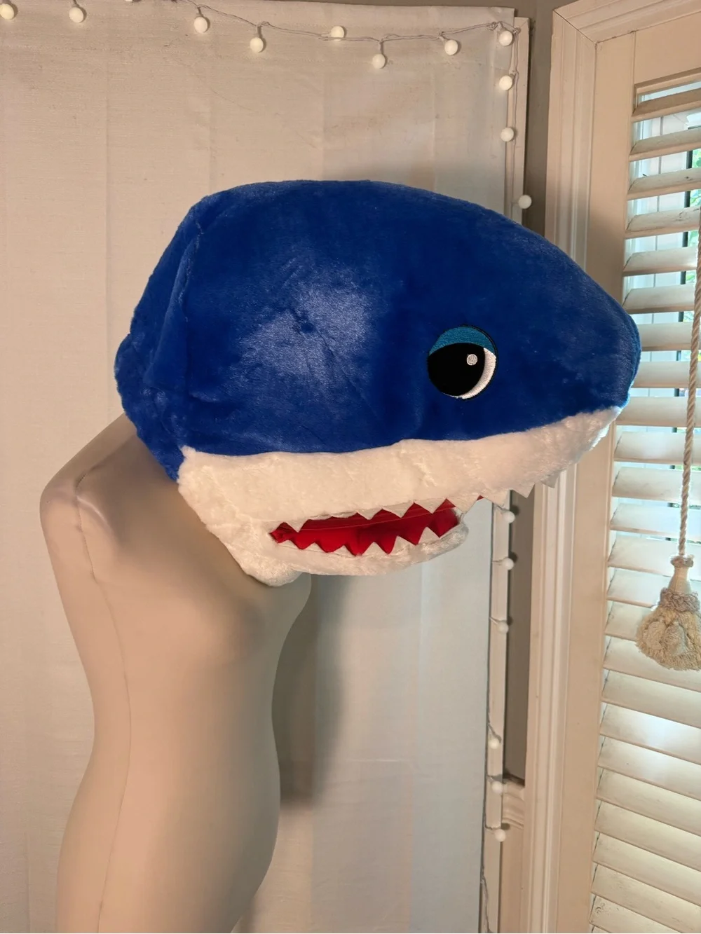 🎃Dan Dee Adult Shark Plush Hat Costume Headpiece Blue 22” Halloween 🎃